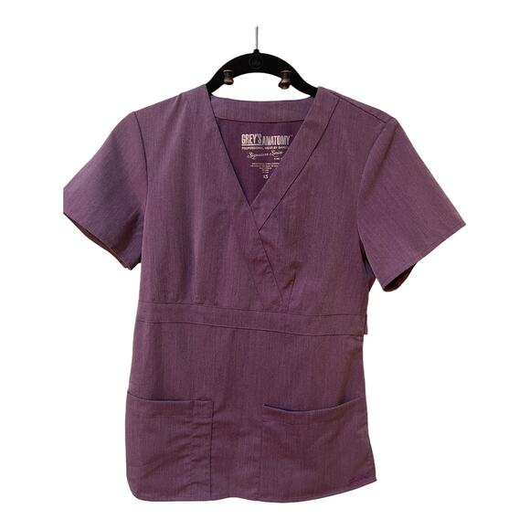 Grey’s Anatomy by Barco Purple Style# 2153 Poly Rayon Spandex Scrub Top Size XS - Picture 1 of 8